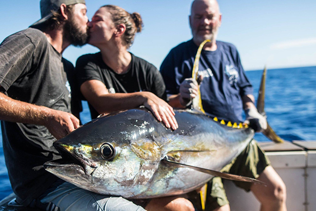 ANGLER: Katia   SPECIES: Yellowfin Tuna  WEIGHT: 63.9kg LURE: 10" JB Dingo.